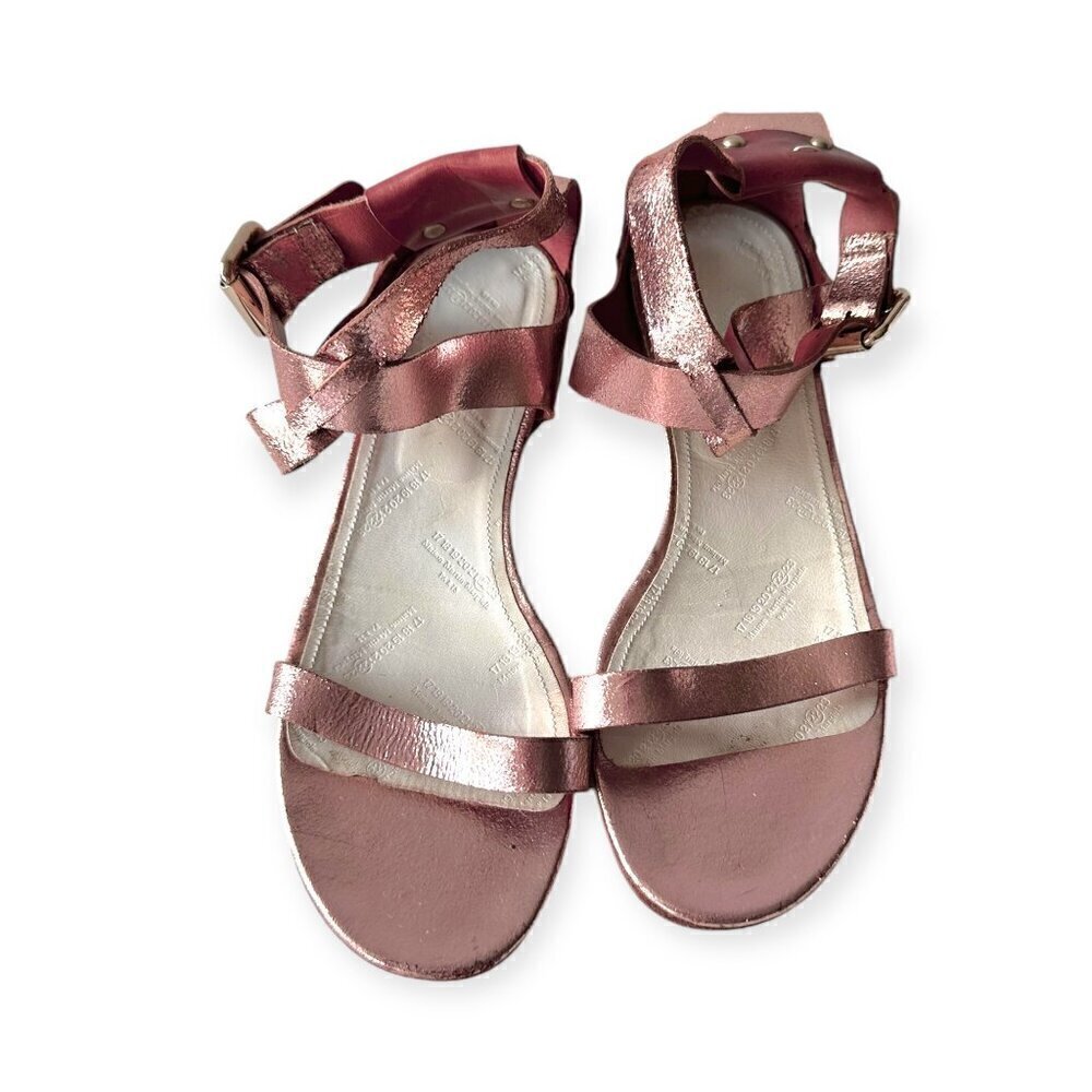 Maison Martin Margiela Rose Gold Cracked Metallic Leather Sandals EU 39.5 - Picture 12 of 13